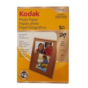 Kodak Glossy Photo Paper 80 Sheets 4" X 6" Instant Dry Premium Quality For Inkje